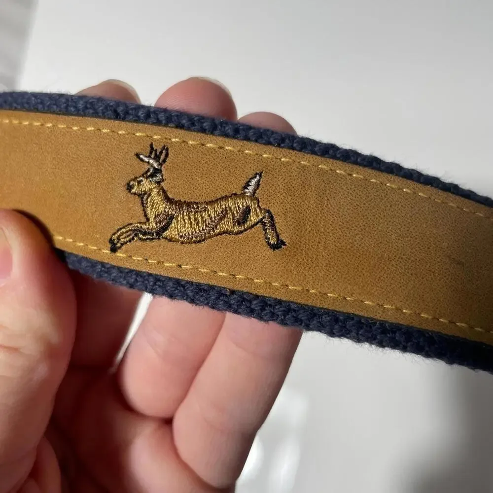 Field & Stream antelope embroidered Men's size 36 belt with canvas and leather